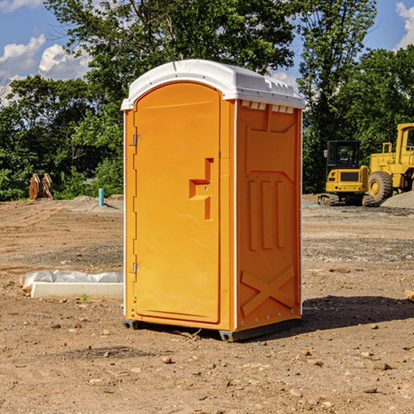 how often are the portable restrooms cleaned and serviced during a rental period in Dearing GA